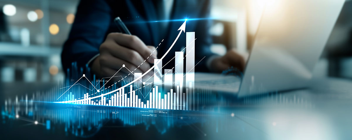 business growth data increase hologram